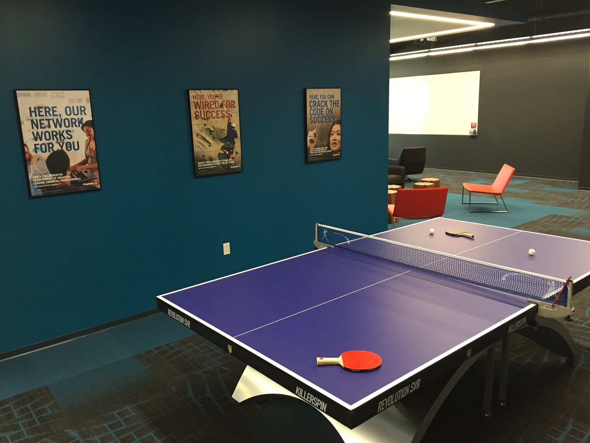 Ping pong table in a company office conference room