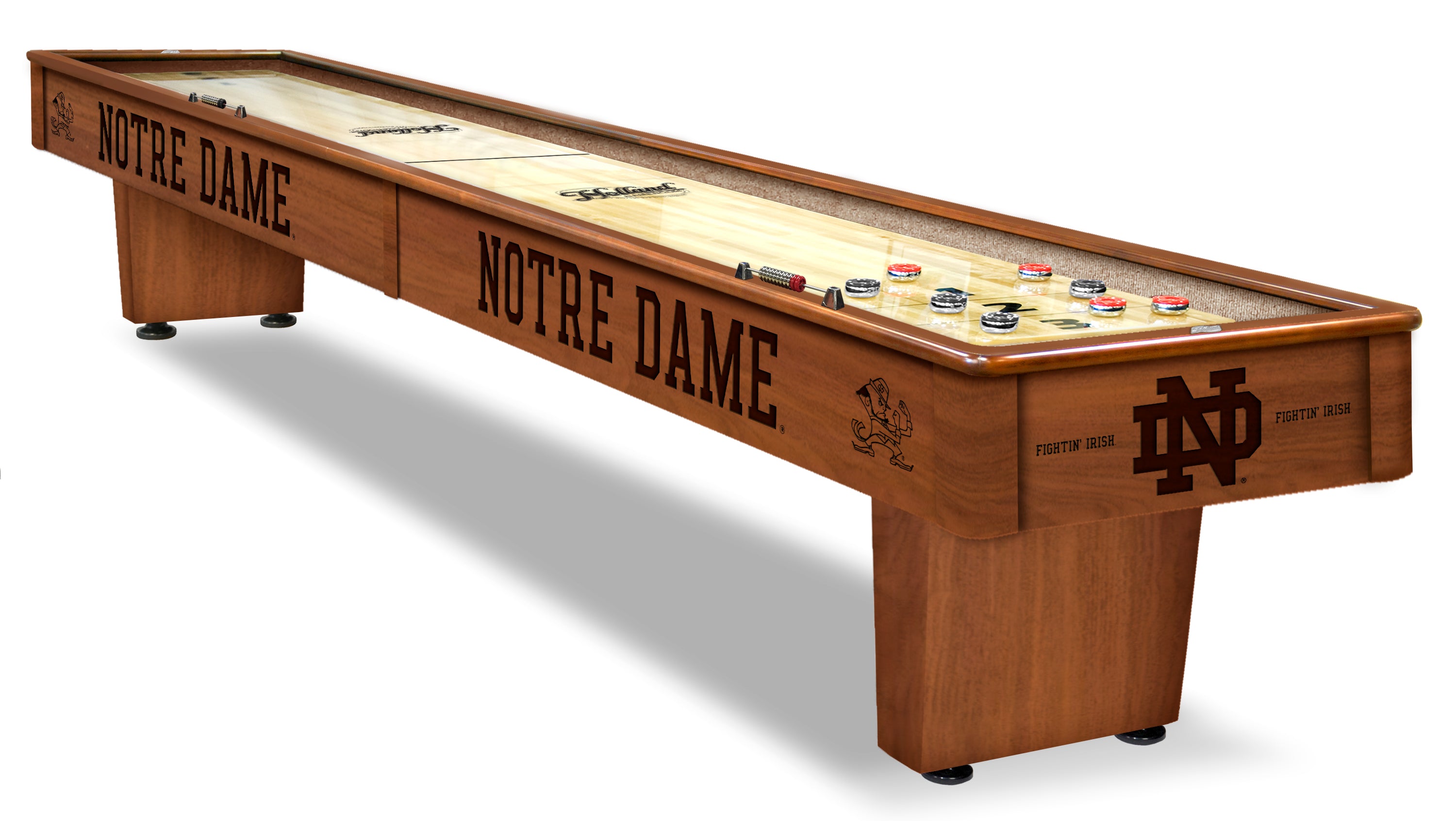 Notre Dame Fighting Irish 12-foot Shuffleboard Table - eTableTennis