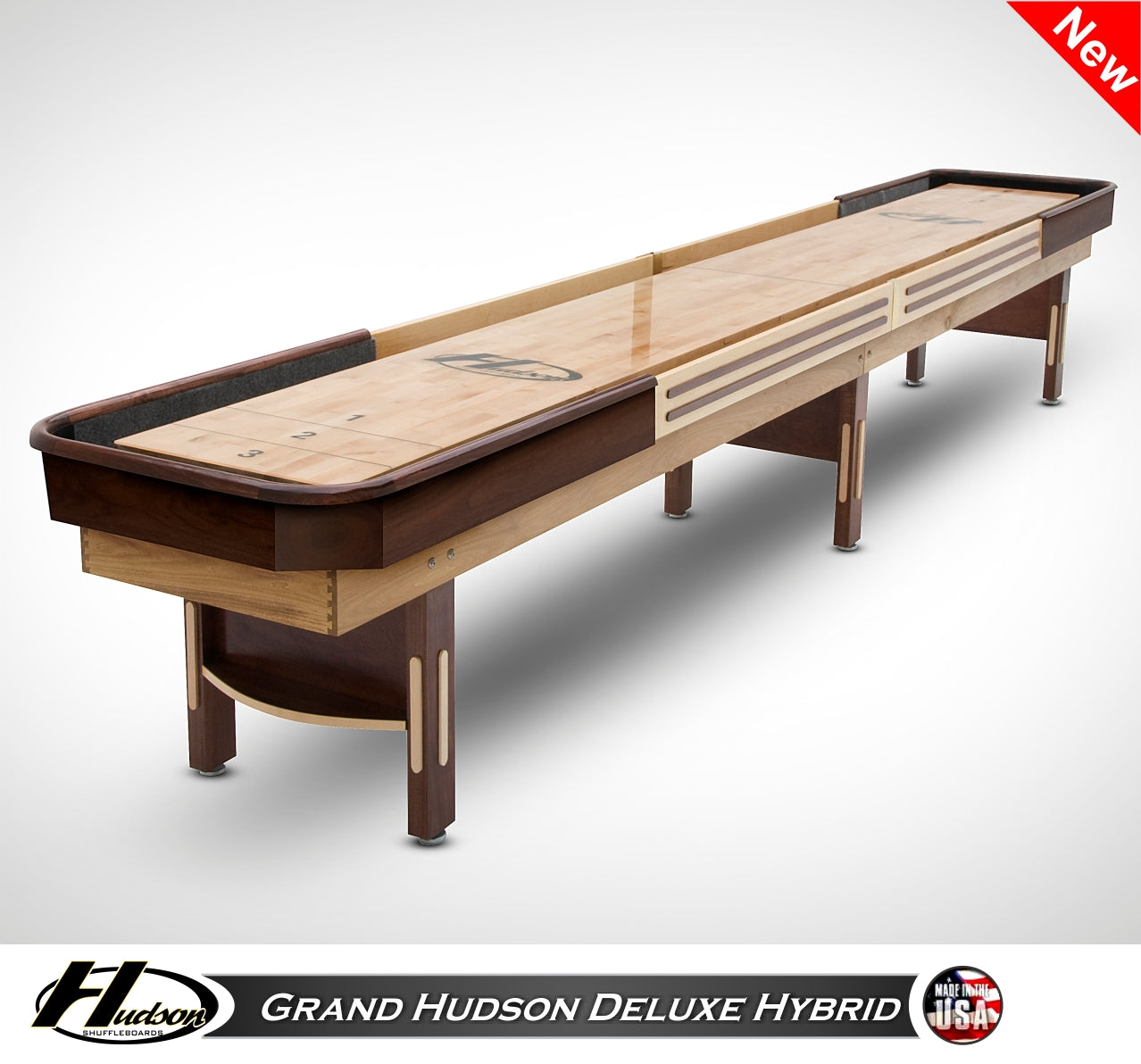 Grand Hudson Deluxe Hybrid Shuffleboard Table Hudson Shuffleboards