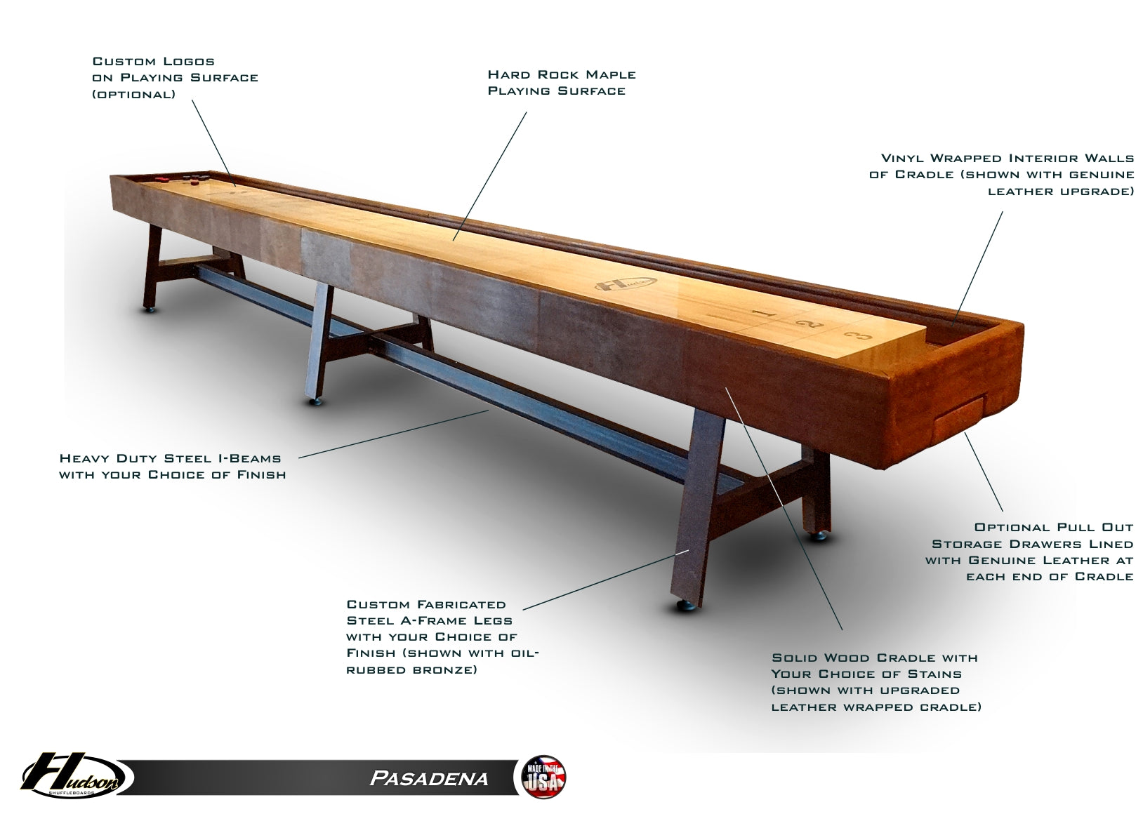 Hudson Pasadena Shuffleboard Table Hudson Shuffleboards